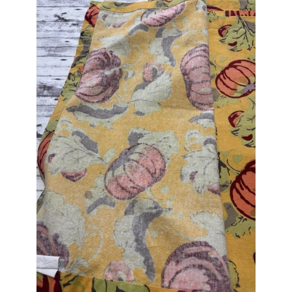 Sur La Table Autumn Pumpkin Botanical Harvest Colorful, Napkins, Set‎ of 4